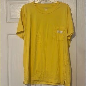 Yellow Victoria’s Secret PINK t-shirt with front pocket